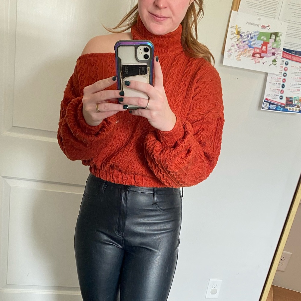 Asymmetric Orange Sweater